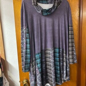 Purple Plaid Women's Sweater